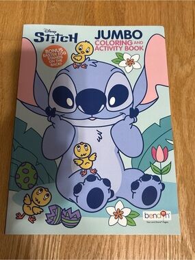 Disney Stitch Jumbo Coloring & Activity Book - Blue, Pink, Green NEW